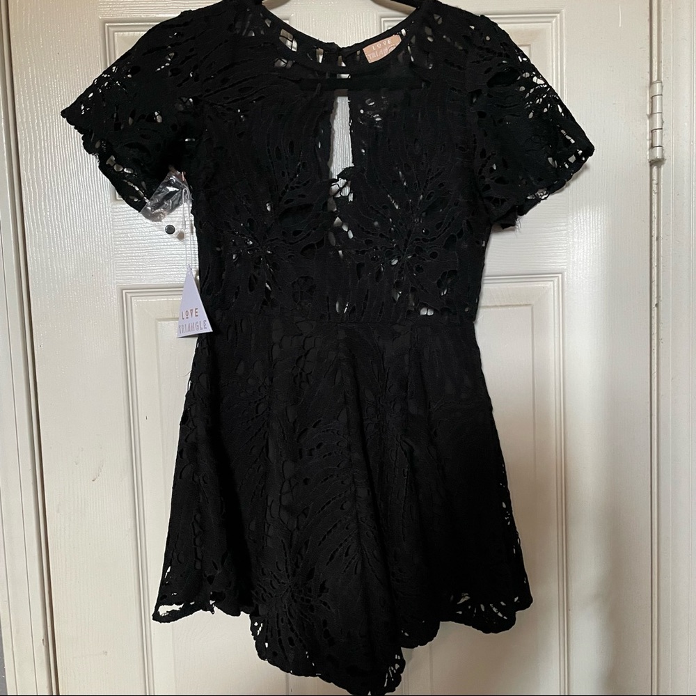 black lace romper